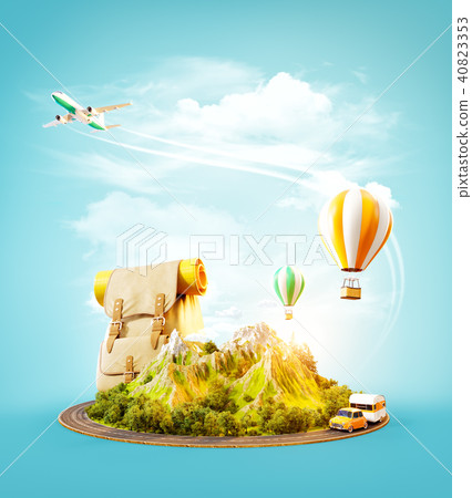 Unusual 3d illustration of a mount 40823353