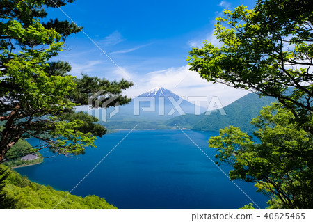 Lake Motosu from Mount Nakonori Pass Observatory and Mt. Fuji Lake Motosu from Mount Nakonori Pass Observatory and Mt. Fuji 40825465