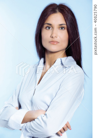 Young businesswoman on a white background Young businesswoman on a white background 40825790