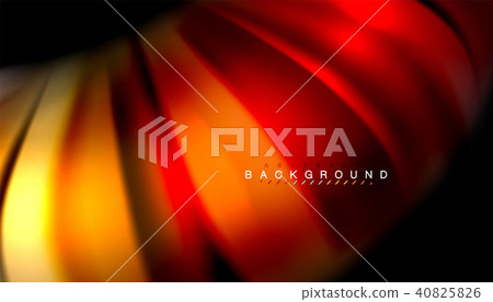 Abstract wave lines fluid rainbow style color stripes on black background 40825826