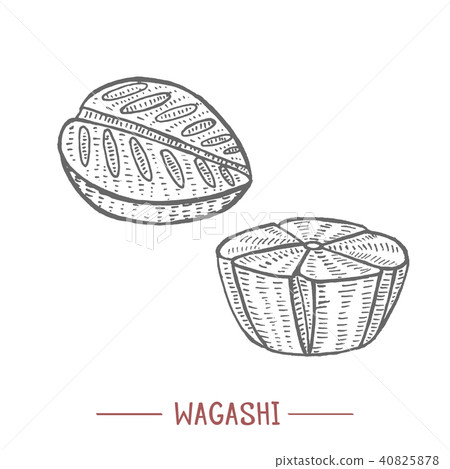 Wagashi in Hand Drawn Style Wagashi in Hand Drawn Style 40825878