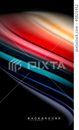 Fluid mixing colors, vector wave abstract background 40825952