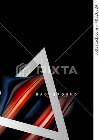 Liquid fluid colors holographic design with metallic style line shape 40826524