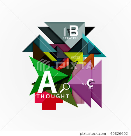 Abstract geometric option infographic banners, a b c steps process 40826602