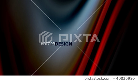 Fluid rainbow colors on black background, vector wave lines and swirls 40826950