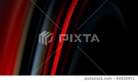 Fluid rainbow colors on black background, vector wave lines and swirls 40826951