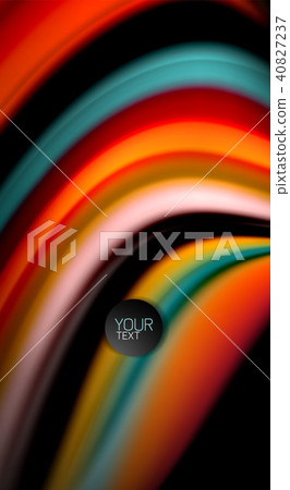 Fluid rainbow colors on black background, vector wave lines and swirls Fluid rainbow colors on black background, vector wave lines and swirls 40827237