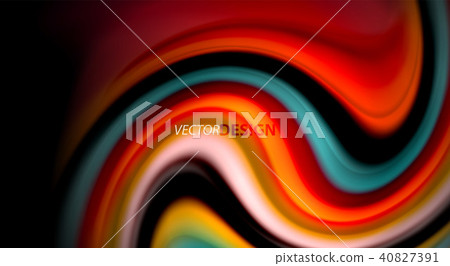 Fluid rainbow colors on black background, vector wave lines and swirls Fluid rainbow colors on black background, vector wave lines and swirls 40827391