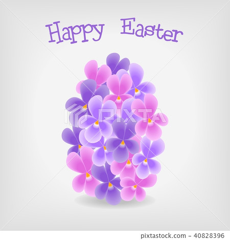 abstract easter egg from violet flowers abstract easter egg from violet flowers 40828396