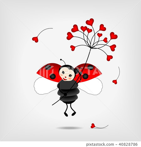 ladybug with flower 40828786