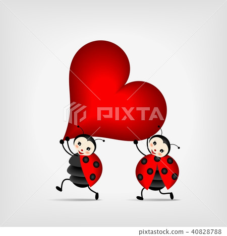 ladybugs carrying big red heart ladybugs carrying big red heart 40828788