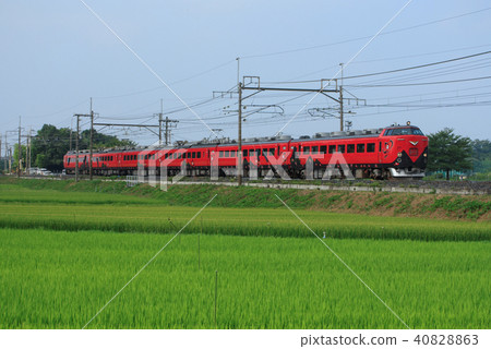 Limited express Aizu by 485 series Akabe car 40828863