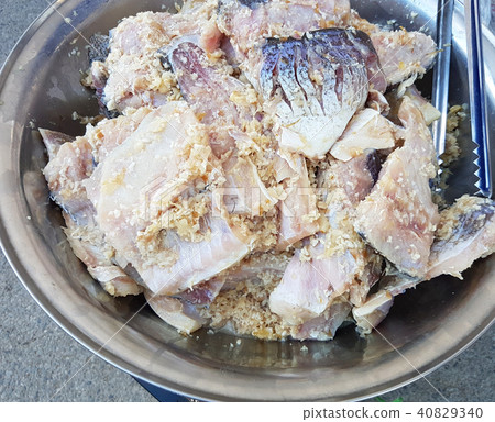 Thai style raw pickled preserved fish Thai style raw pickled preserved fish 40829340