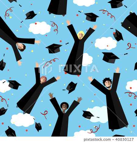 Happy Graduates. Vector seamless pattern Happy Graduates. Vector seamless pattern 40830127