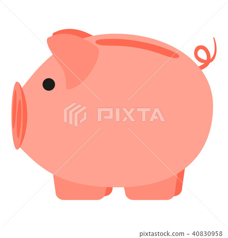 Colorful cartoon pink piggy bank Colorful cartoon pink piggy bank 40830958