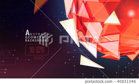 Abstract glowing triangle sphere on dark BG Abstract glowing triangle sphere on dark BG 40831348