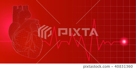 Human heart with heart rate pulse illustration Human heart with heart rate pulse illustration 40831360