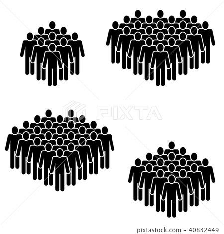 Pictogram crowd group 22 9 24 16 - Stock Illustration [40832449] - PIXTA