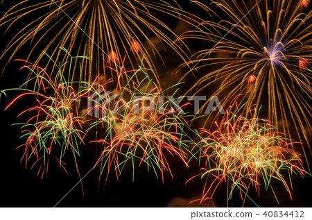 Colorful fireworks celebration and the night sky. 40834412