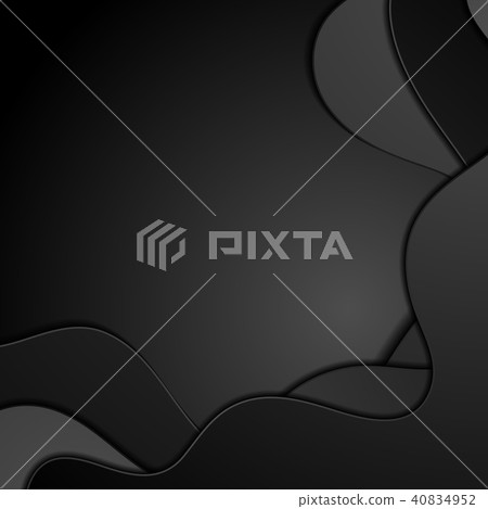 Abstract black corporate paper cut wavy background - Stock Illustration ...