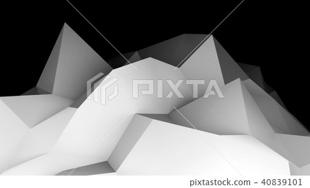 Digital lowpoly landscape. Abstract computer generating background. 3d rendering technology 40839101