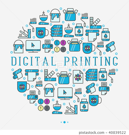 Digital printing concept in circle Digital printing concept in circle 40839522