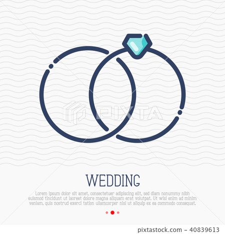 Wedding rings thin line icon, marital status Wedding rings thin line icon, marital status 40839613