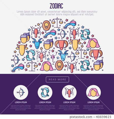 Zodiac signs concept in half circle Zodiac signs concept in half circle 40839615