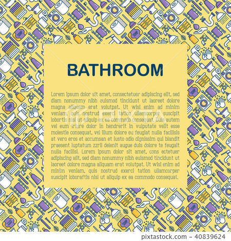 Bathroom equipment concept with thin line icons - Stock Illustration ...