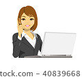 Female businessman (OL) upper body explaining while looking at personal computer 40839668
