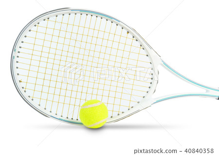 Tennis rackets and tennis ball on white background 40840358