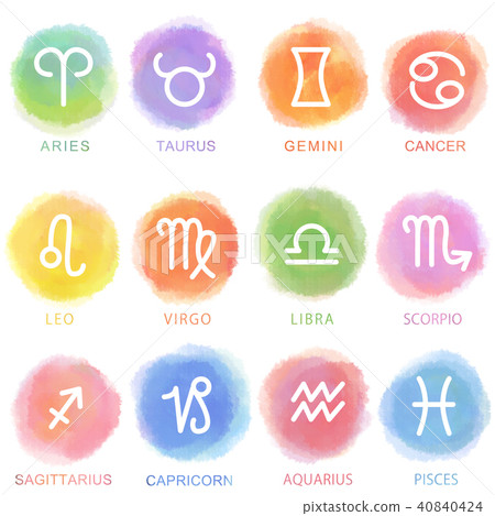 星座星座圖標水彩 40840424