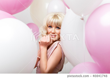beautiful girl with balloons 40841748