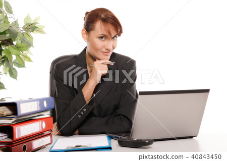 Young businesswoman working with a computer 40843450