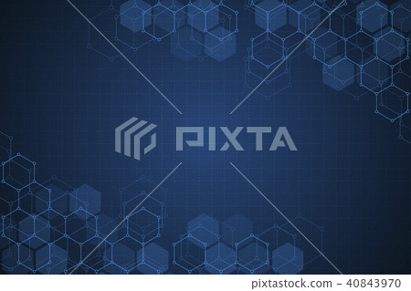 Science background with hexagons design. Geometric abstract background with molecular structure. Science background with hexagons design. Geometric abstract background with molecular structure. 40843970
