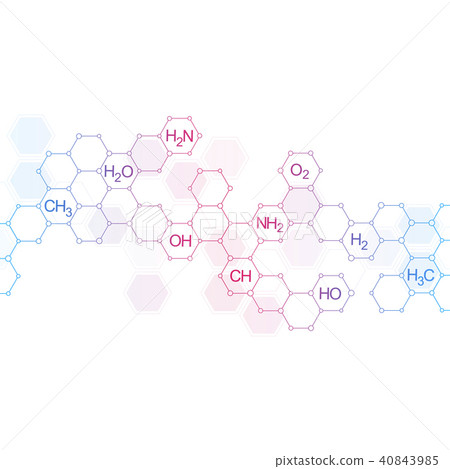 Science and technology background with chemical formulas. 40843985