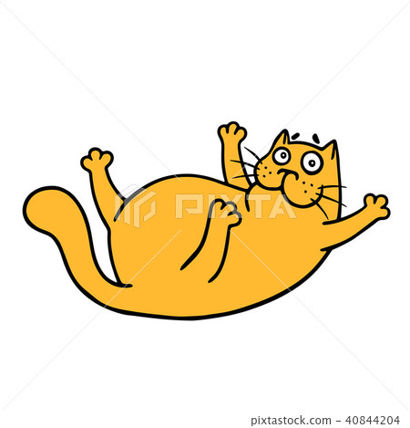 图库插图 cute fat cat wants to play with it vector