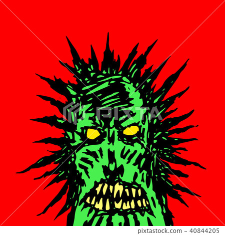 angry green face of a demon. vector illustration angry green face of a demon. vector illustration 40844205