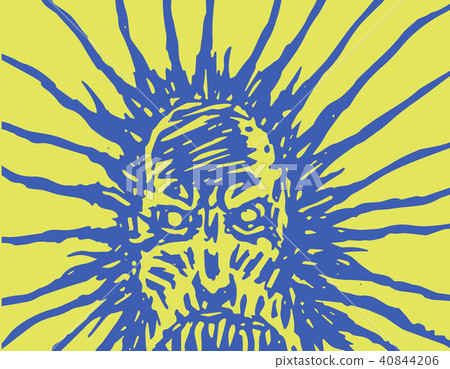 The evil face of monster from nightmares. Vector The evil face of monster from nightmares. Vector 40844206