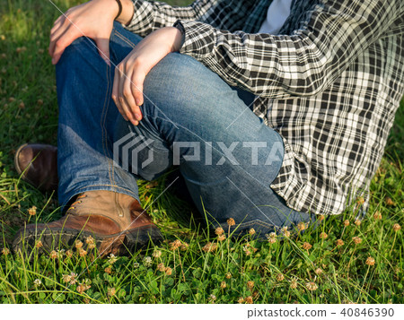 Rest on the park grass 40846390