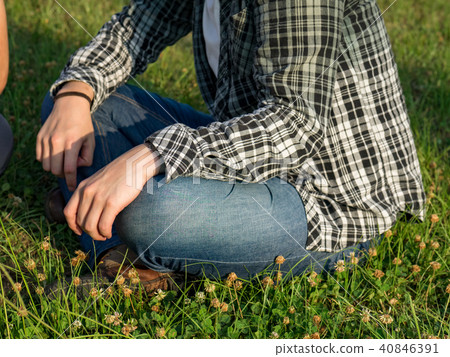 Rest on the park grass 40846391