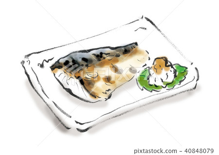 與鹽的烤鯖魚 與鹽的烤鯖魚 40848079