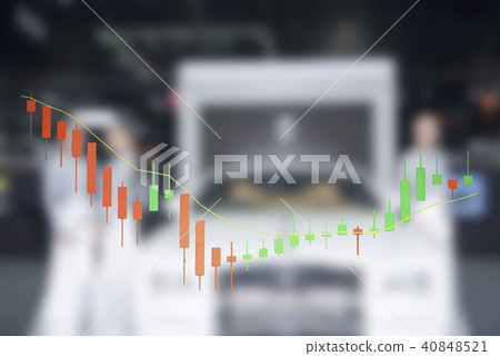 Car business with stock chart a graph showing 40848521