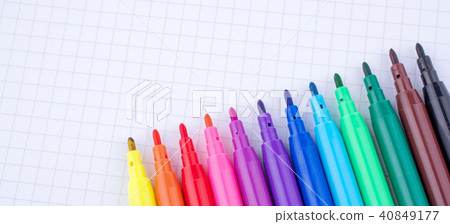 Felt-tip pens on a notebook Felt-tip pens on a notebook 40849177