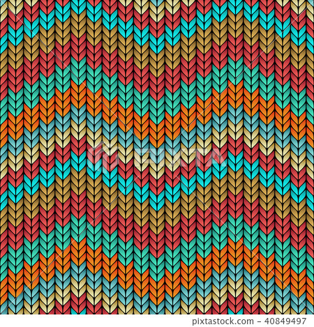 multicolor zigzag knitted seamless pattern - Stock Illustration ...