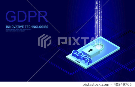 Privacy data protection law GDPR. Data regulation sensitive information safety shield European Union 40849765