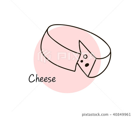 Cheese. Line art graphic. Restaurant template. Vector illustration 40849961