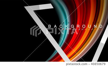 Liquid fluid colors holographic design with metallic style line shape 40850679