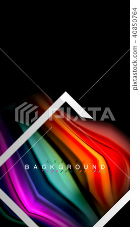 Liquid fluid colors holographic design with metallic style line shape Liquid fluid colors holographic design with metallic style line shape 40850764