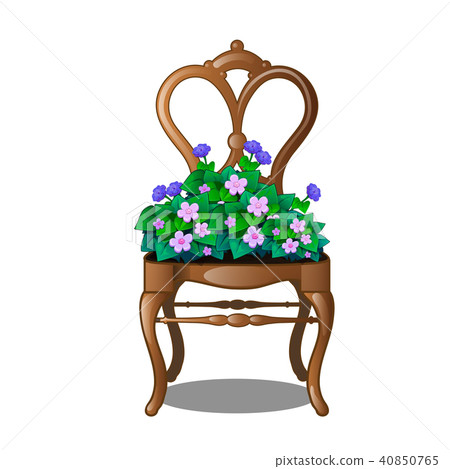 Vintage wooden chair with flowers. Vector illustration. Vintage wooden chair with flowers. Vector illustration. 40850765